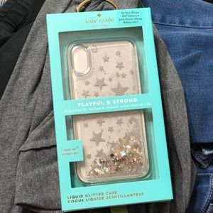 Kate Spade iPhone X liquid glitter clear case